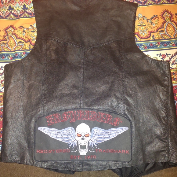 Hudson leather vest with patches sz large like new - Picture 3 of 7